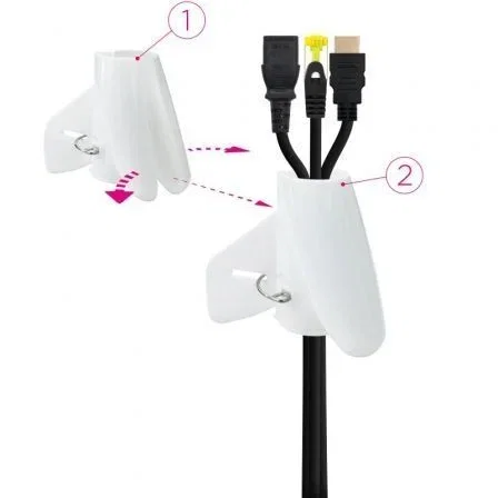 Nanocable Organizador de Cables Flexible 25 mm, Blanco, 3 m
